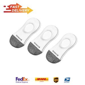 3 PACK BOMBAS Women's Cushioned No Show Socks, ( White, Medium)